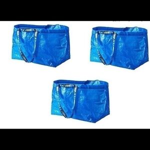 3 sturdy blue Ikea Frakta Bags storage holiday storage spring cleaning toy new